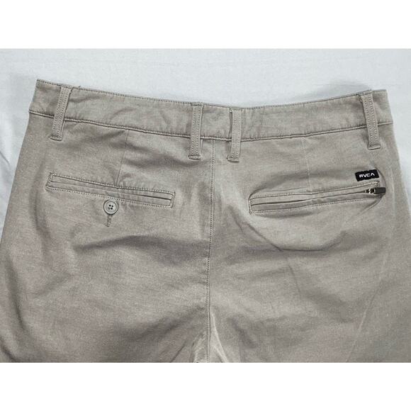 RVCA M200QRBA Back In Hybrid Quick Dry Stretch Chino Shorts. Gray, Men's 30. GUC - Picture 5 of 5